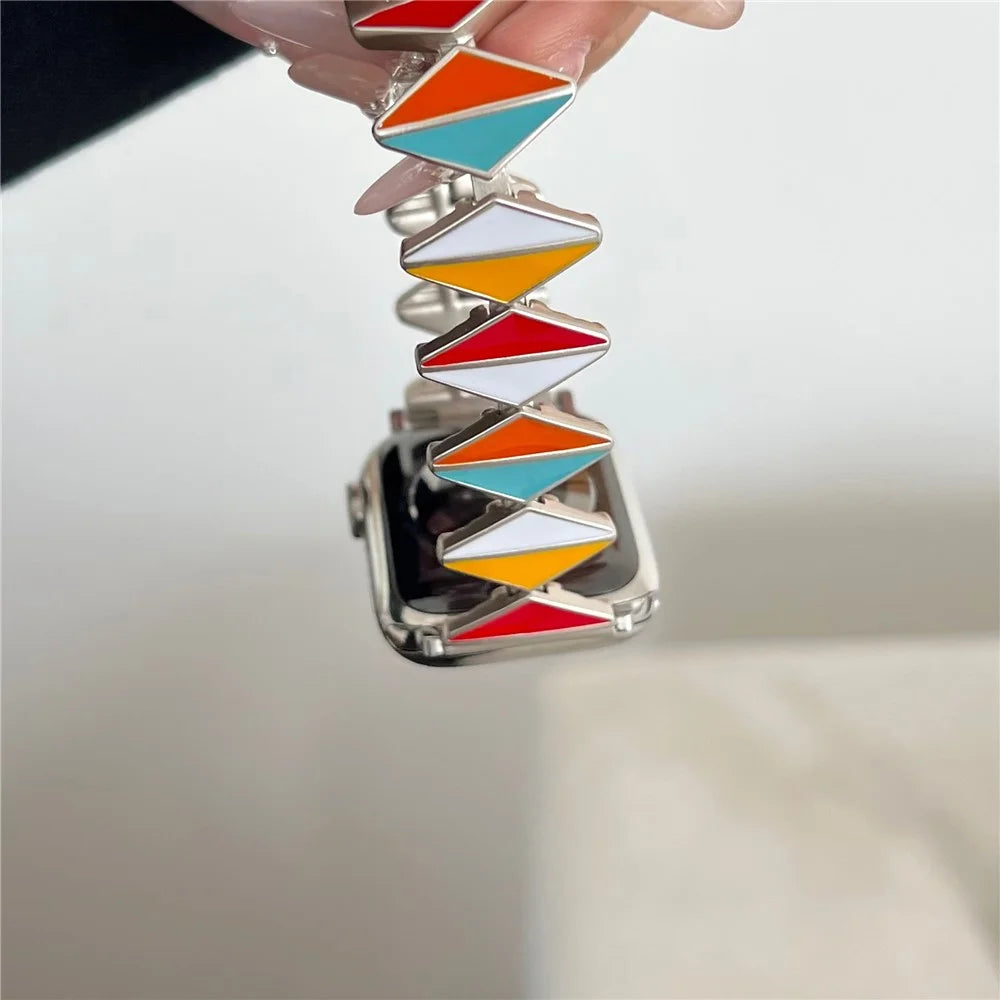 For Apple Watch Ultra 3 2 1 49mm / Series 11 10 46mm / 9 8 7 45mm / SE3 SE2 SE 6 5 4 44mm / 3 2 1 42mm Zinc Alloy Watch Band - Multi-Color / Starlight Buckle - 4