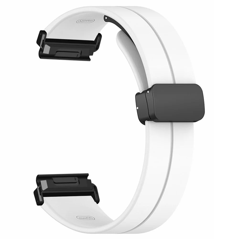 For Garmin Fenix 7S / 6S / 5S 20mm Watch Band Magnetic Buckle Silicone Watch Strap - White - 3