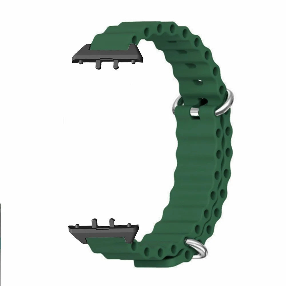 For Samsung Galaxy Fit3 Replacement Strap Drop-resistant Silicone Watch Band - Army Green - 1