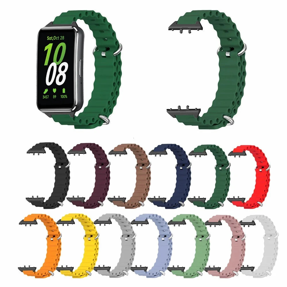 For Samsung Galaxy Fit3 Replacement Strap Drop-resistant Silicone Watch Band - Army Green - 3