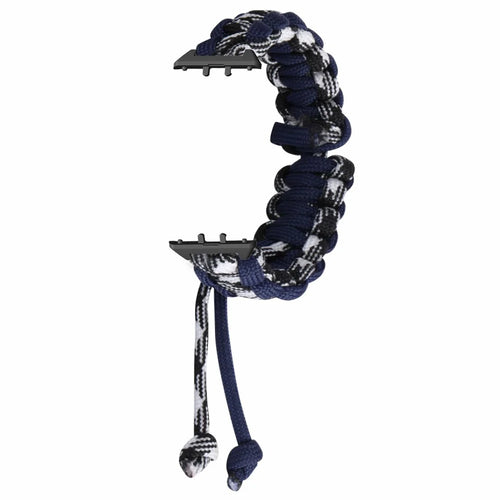 For Samsung Galaxy Fit3 Adjustable Nylon Braided Watch Band Replacement Wrist Strap - Navy Blue - 1