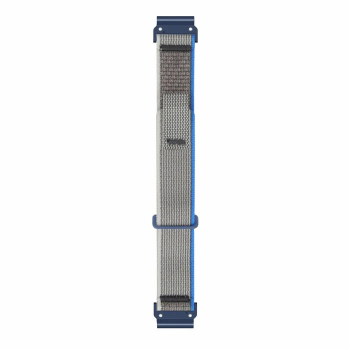 For Coros Vertix 2  /  Garmin Fenix 7X  /  6X  /  5X 26mm Trail Loop Nylon Band Soft Watch Strap - Blue  /  Grey+Blue - 4