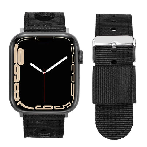 For Apple Watch Ultra 3 2 1 49mm / Series 11 10 46mm / 9 8 7 45mm / SE3 SE2 SE 6 5 4 44mm / 3 2 1 42mm Waterproof Nylon Watch Band - Black - 1