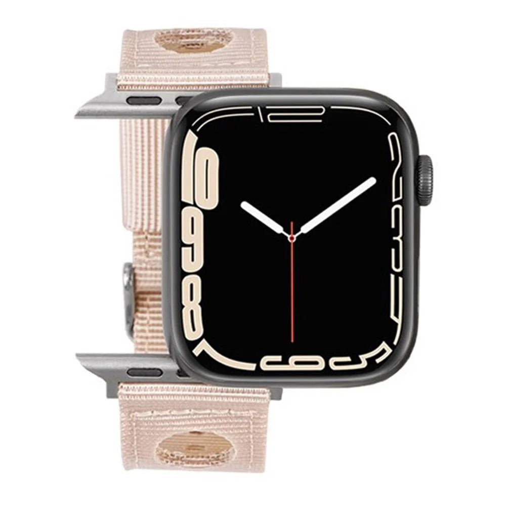 For Apple Watch Ultra 3 2 1 49mm / Series 11 10 46mm / 9 8 7 45mm / SE3 SE2 SE 6 5 4 44mm / 3 2 1 42mm Waterproof Nylon Watch Band - Black - 4