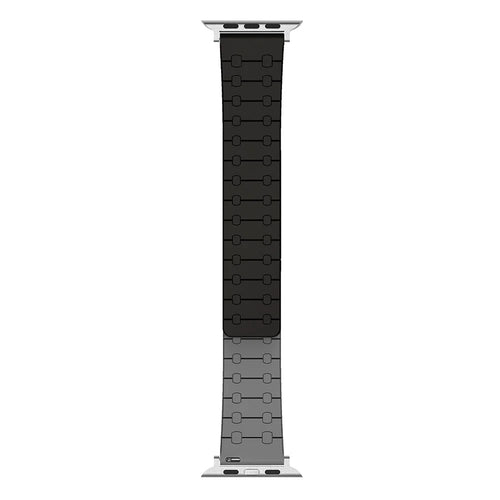 For Apple Watch Ultra 3 2 1 49mm / Series 11 10 46mm / 9 8 7 45mm / SE3 SE2 SE 6 5 4 44mm / 3 2 1 42mm Silicone Magnetic Band Strap - Black / Grey - 1