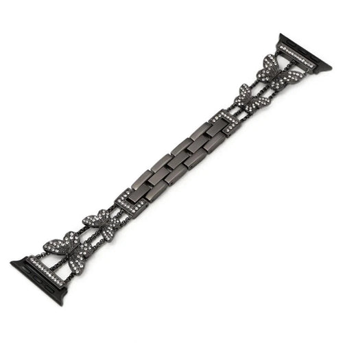 Butterfly Watch Strap for Apple Watch Series 11 10 42mm / 9 8 7 41mm / SE3 SE2 SE 6 5 4 40mm / 3 2 1 38mm Metal Replacement Band - Black - 1