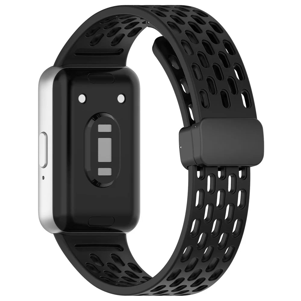 Wrist Band for Samsung Galaxy Fit3 R930 Magnetic Silicone Smartwatch Bracelet Strap - Black - 1