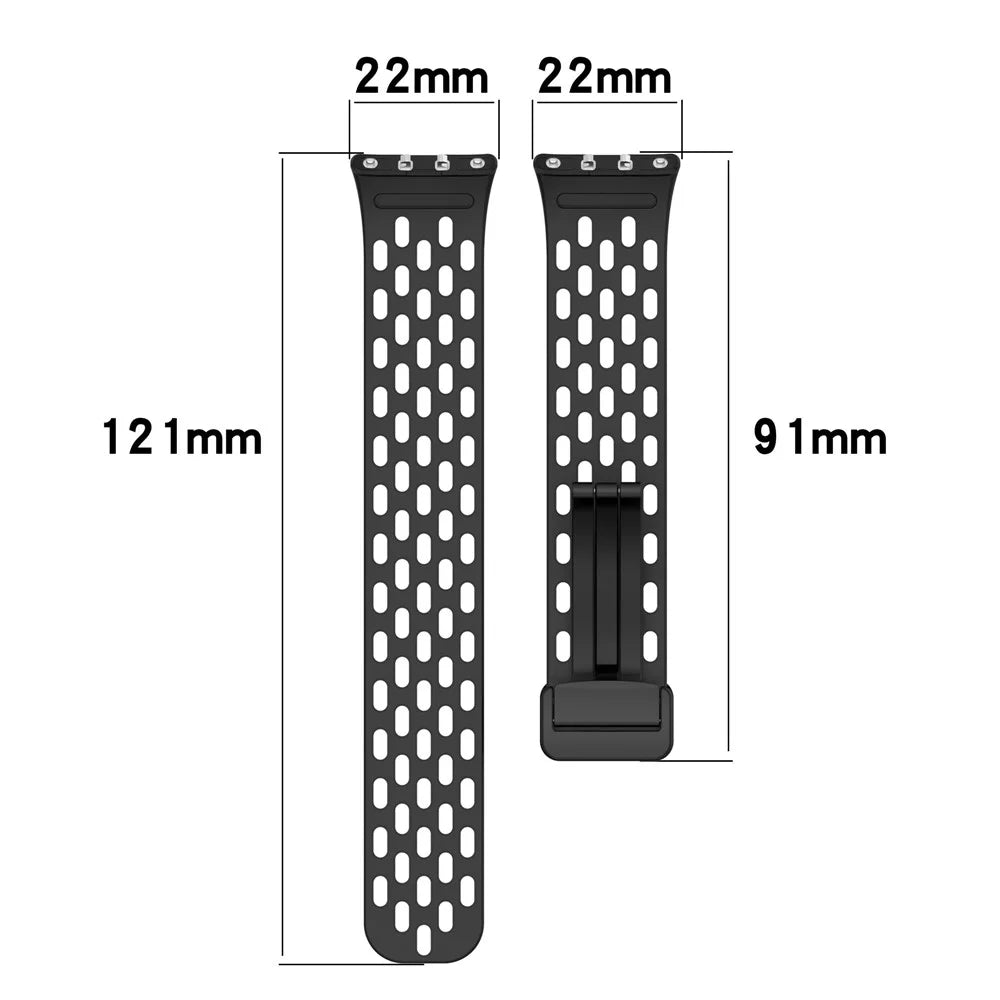 Wrist Band for Samsung Galaxy Fit3 R930 Magnetic Silicone Smartwatch Bracelet Strap - Black - 7
