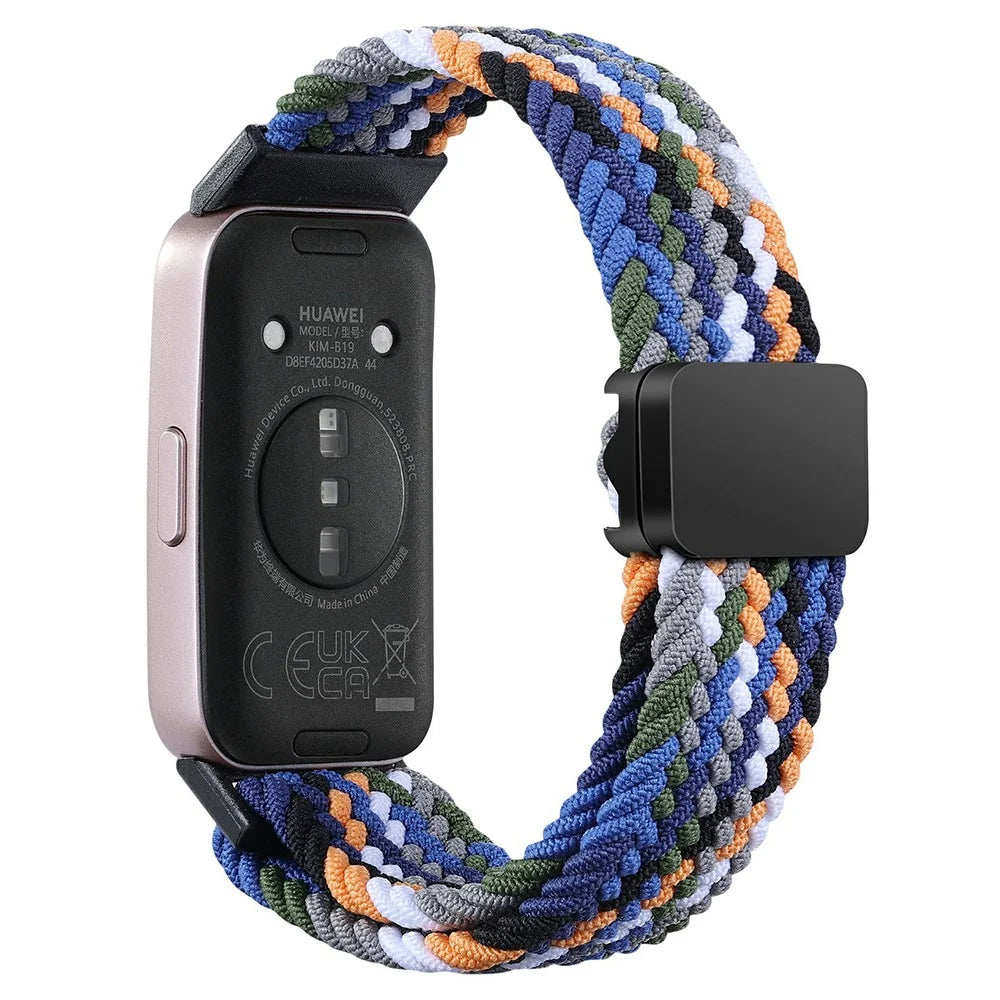 For Huawei Band 8 / Band 8 NFC / Band 9 / Band 9 NFC Wrist Band Magnetic Buckle Nylon Braided Smartwatch Strap - Denim Color - 1