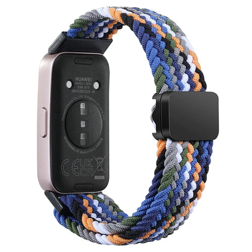 For Huawei Band 8 / Band 8 NFC / Band 9 / Band 9 NFC Wrist Band Magnetic Buckle Nylon Braided Smartwatch Strap - Denim Color - 1