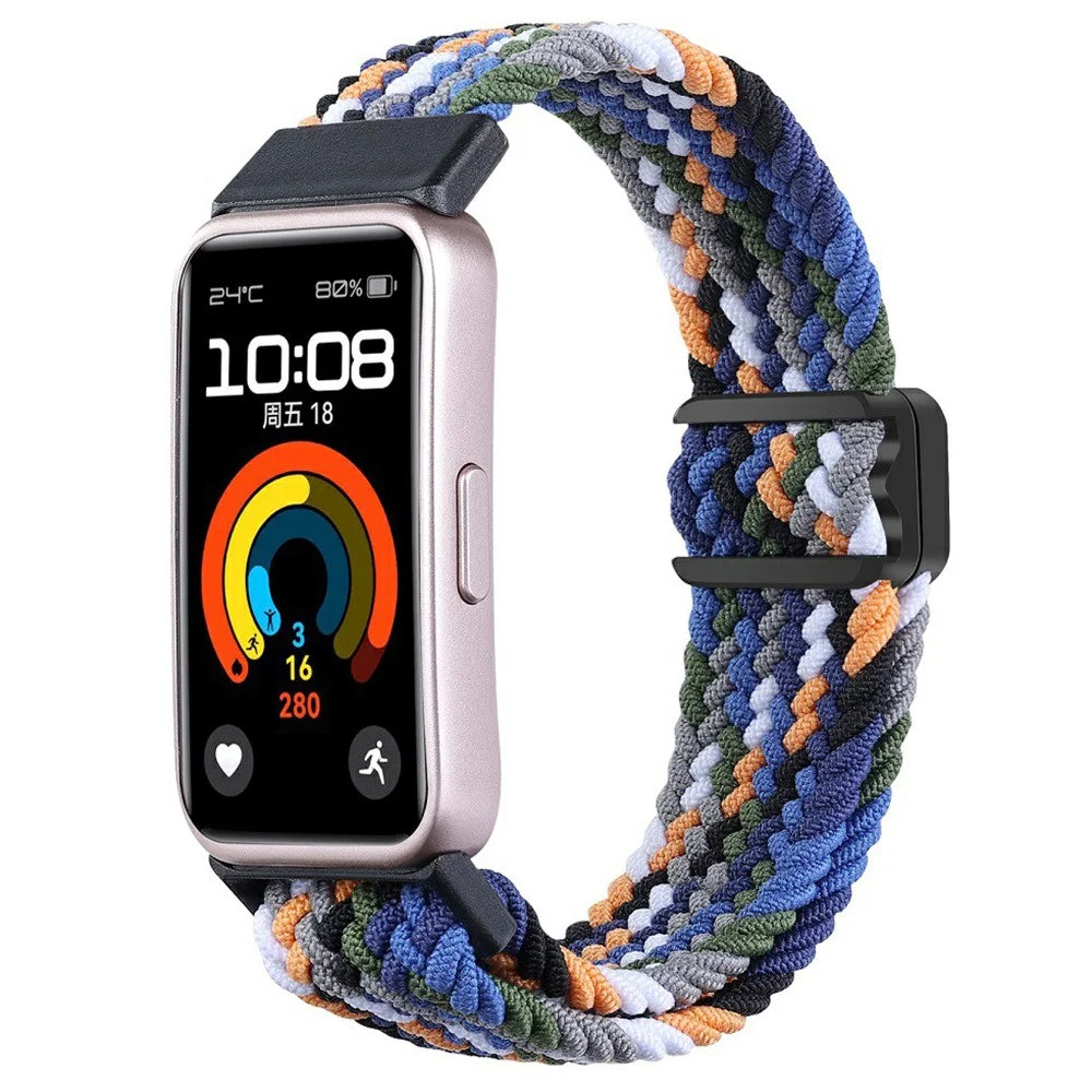 For Huawei Band 8 / Band 8 NFC / Band 9 / Band 9 NFC Wrist Band Magnetic Buckle Nylon Braided Smartwatch Strap - Denim Color - 2