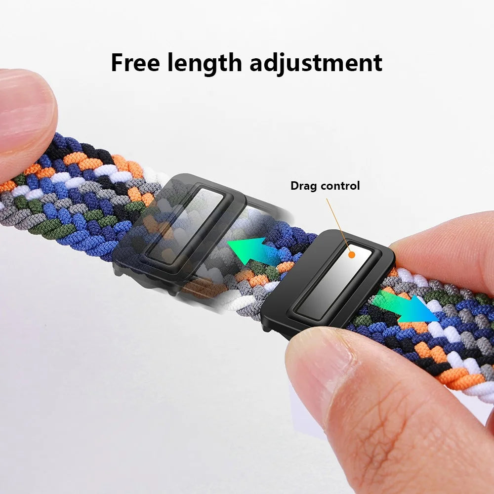 For Huawei Band 8 / Band 8 NFC / Band 9 / Band 9 NFC Wrist Band Magnetic Buckle Nylon Braided Smartwatch Strap - Denim Color - 4