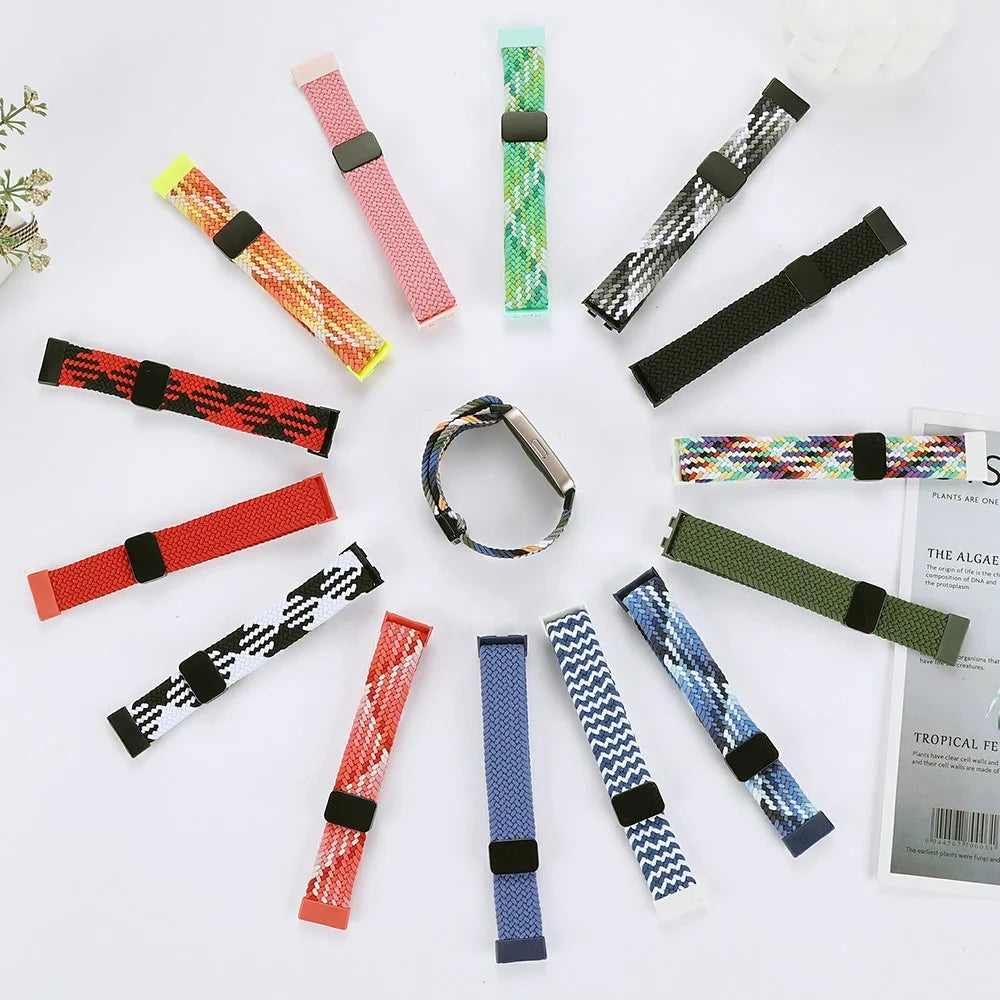 For Huawei Band 8 / Band 8 NFC / Band 9 / Band 9 NFC Wrist Band Magnetic Buckle Nylon Braided Smartwatch Strap - Denim Color - 7