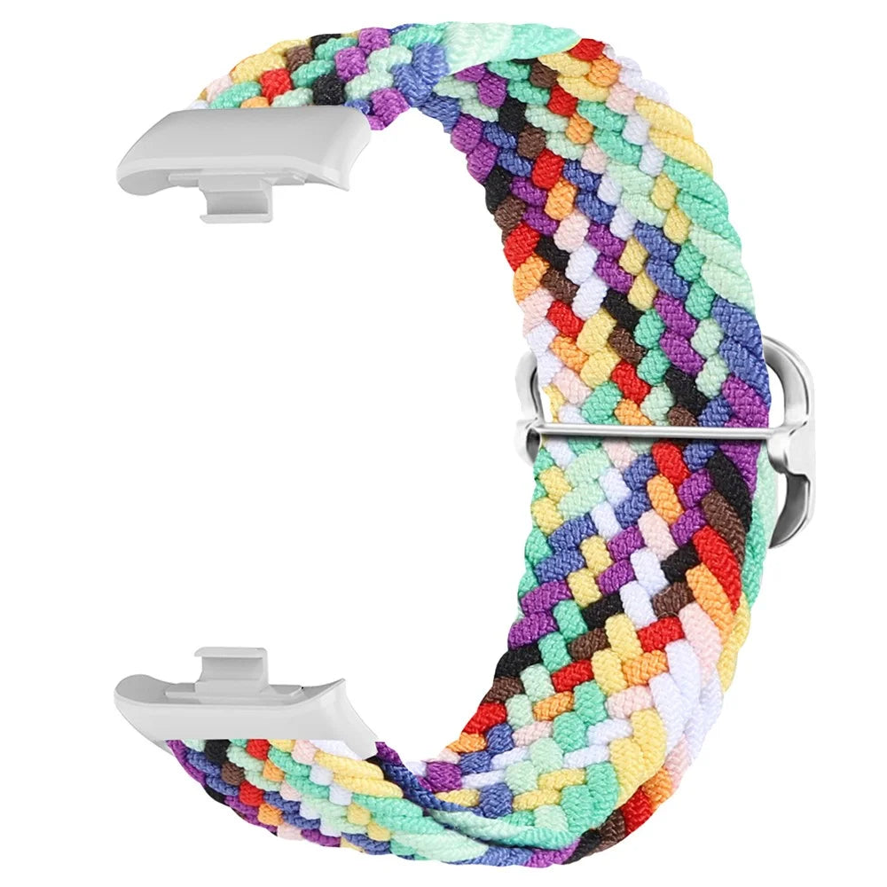 For Xiaomi Smart Band 10 Pro / 9 Pro / 8 Pro / Redmi Watch 6 / 5 / 4 Braided Band Adjustable Replacement Nylon Watch Strap - Official Rainbow - 3