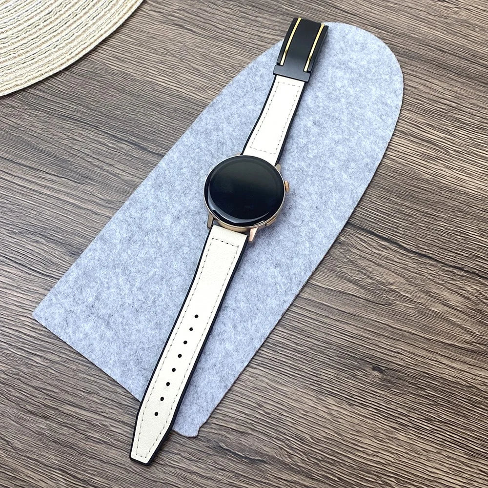 For Huawei Watch GT 4 41mm / Garmin Venu 3S / Xiaomi Mi Watch Magnetic Buckle Strap - Beige - 2