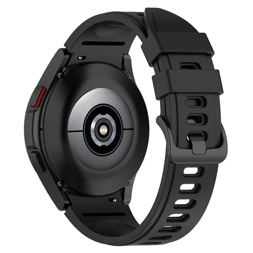 For Samsung Galaxy Watch FE 40mm / Watch4 / Watch 5 / Watch 5 Pro / Watch6 Replacement Bands Black Buckle Silicone Strap - Black - 1