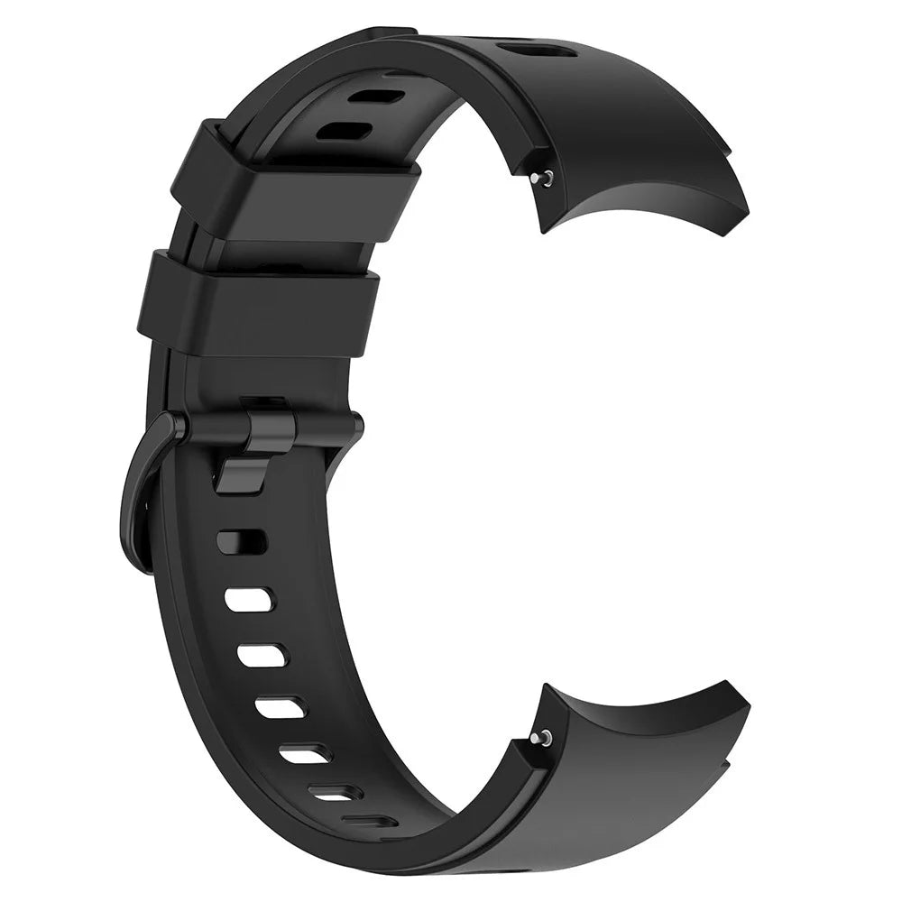 For Samsung Galaxy Watch FE 40mm / Watch4 / Watch 5 / Watch 5 Pro / Watch6 Replacement Bands Black Buckle Silicone Strap - Black - 3