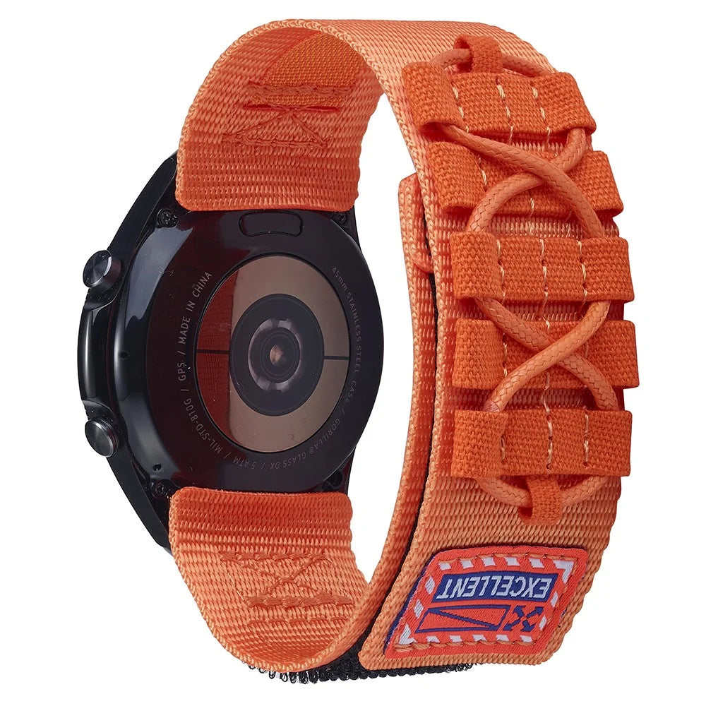 For Huawei Watch GT 4 46mm / Watch 4 / 4 Pro Watch Band 22mm Loop Fastener Nylon Wrist Strap - Orange - 1