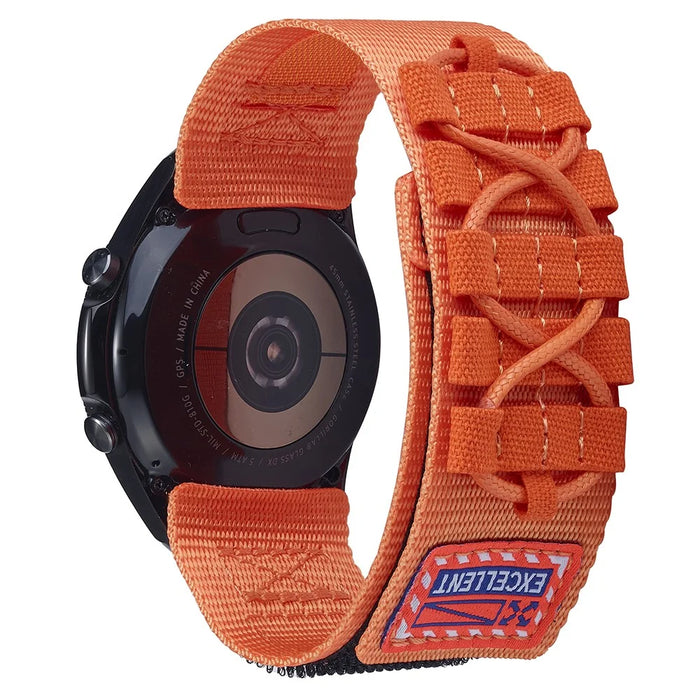 For Huawei Watch GT 4 46mm / Watch 4 / 4 Pro Watch Band 22mm Loop Fastener Nylon Wrist Strap - Orange - 1