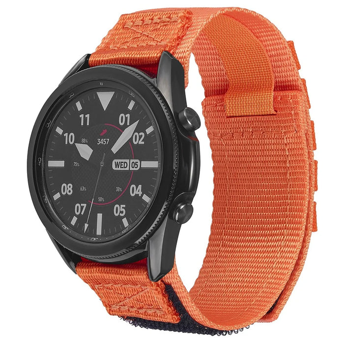 For Huawei Watch GT 4 46mm / Watch 4 / 4 Pro Watch Band 22mm Loop Fastener Nylon Wrist Strap - Orange - 2