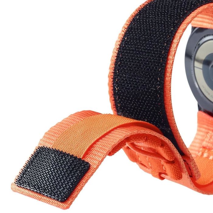 For Huawei Watch GT 4 46mm / Watch 4 / 4 Pro Watch Band 22mm Loop Fastener Nylon Wrist Strap - Orange - 3