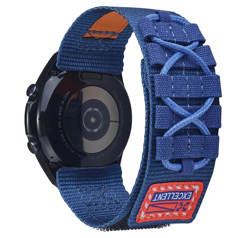 For Huawei Watch GT 3 42mm / GT 3 Pro 43mm Watch Band 20mm Loop Fastener Nylon Wrist Strap - Blue - 1