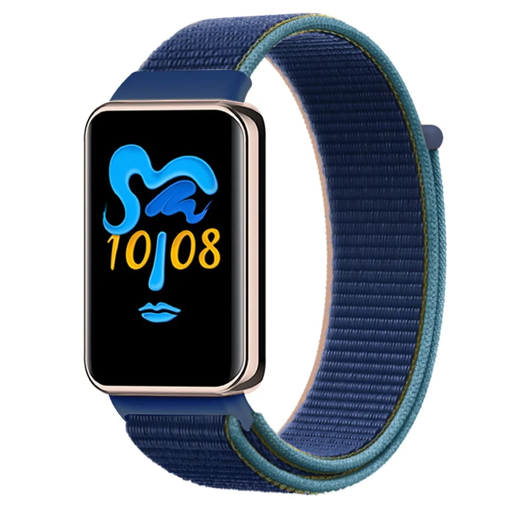 For Honor Band 9 Nylon Watch Strap Loop Fastener Adjustable Wrist Band Replacement - Dark Navy Blue - 2