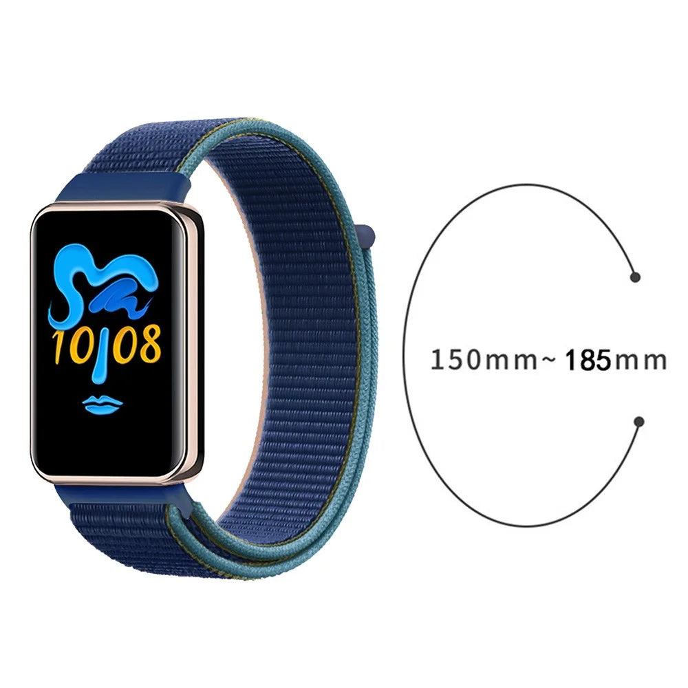 For Honor Band 9 Nylon Watch Strap Loop Fastener Adjustable Wrist Band Replacement - Dark Navy Blue - 3