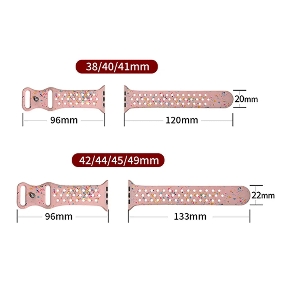 For Apple Watch Series 11 10 42mm / 9 8 7 41mm / SE3 SE2 SE 6 5 4 40mm / 3 2 1 38mm Wrist Strap Watch Band - Deep Pink - 5