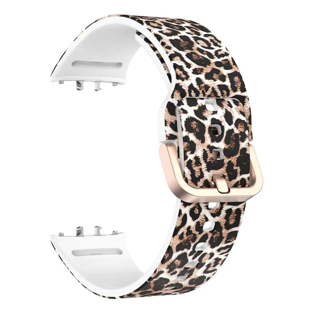 For Samsung Galaxy Fit3 Pattern Printing Silicone Strap Replacement Watch Band - Brown Leopard - 3