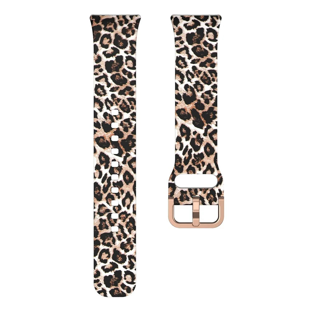 For Samsung Galaxy Fit3 Pattern Printing Silicone Strap Replacement Watch Band - Brown Leopard - 4