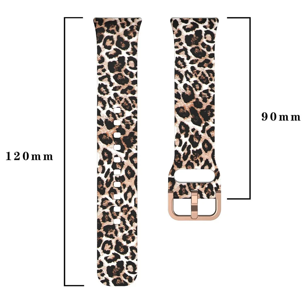 For Samsung Galaxy Fit3 Pattern Printing Silicone Strap Replacement Watch Band - Brown Leopard - 6