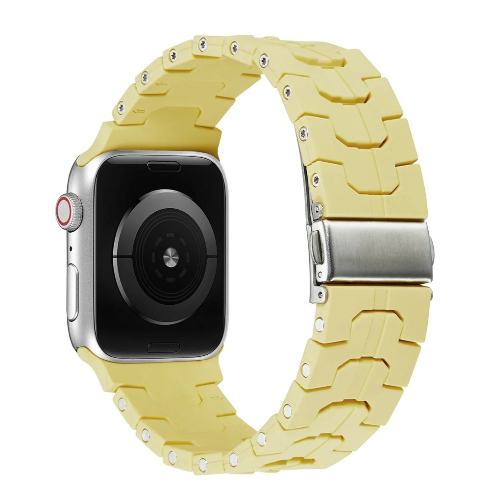 For Apple Watch Series 11 10 42mm / 9 8 7 41mm / SE3 SE2 SE 6 5 4 40mm / 3 2 1 38mm Watch Strap Replacement Silicone Band - Yellow - 1