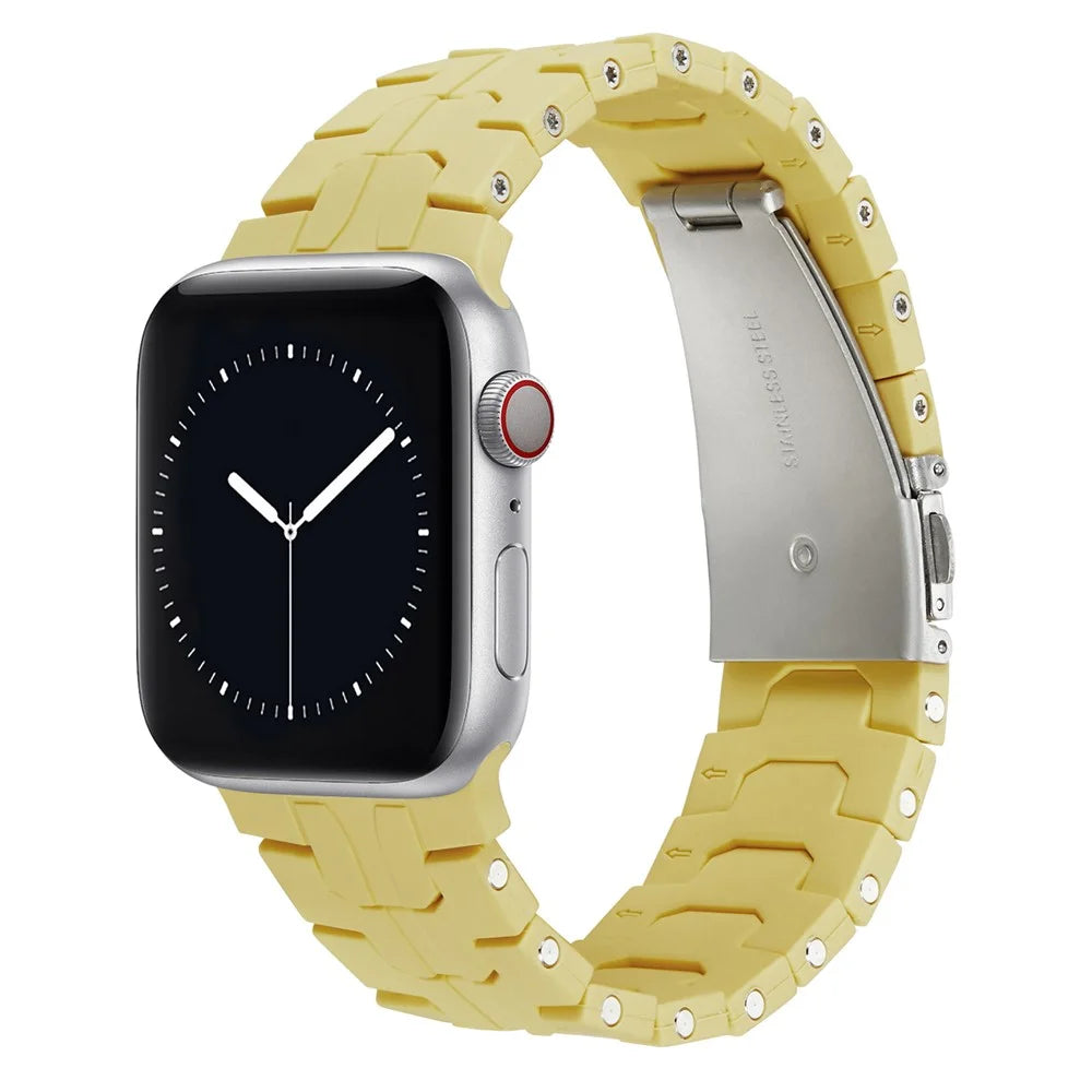 For Apple Watch Series 11 10 42mm / 9 8 7 41mm / SE3 SE2 SE 6 5 4 40mm / 3 2 1 38mm Watch Strap Replacement Silicone Band - Yellow - 2