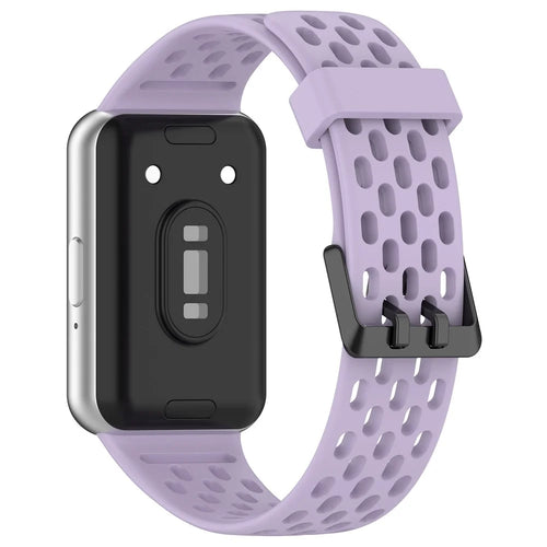 For Samsung Galaxy Fit3 Strap Replacement Silicone Breathable Watch Bracelet - Purple - 1