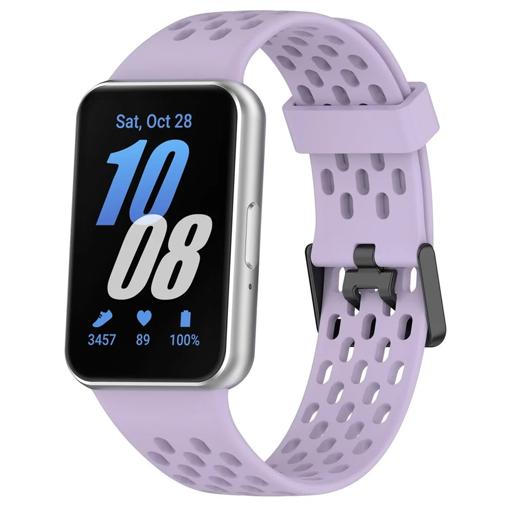 For Samsung Galaxy Fit3 Strap Replacement Silicone Breathable Watch Bracelet - Purple - 4