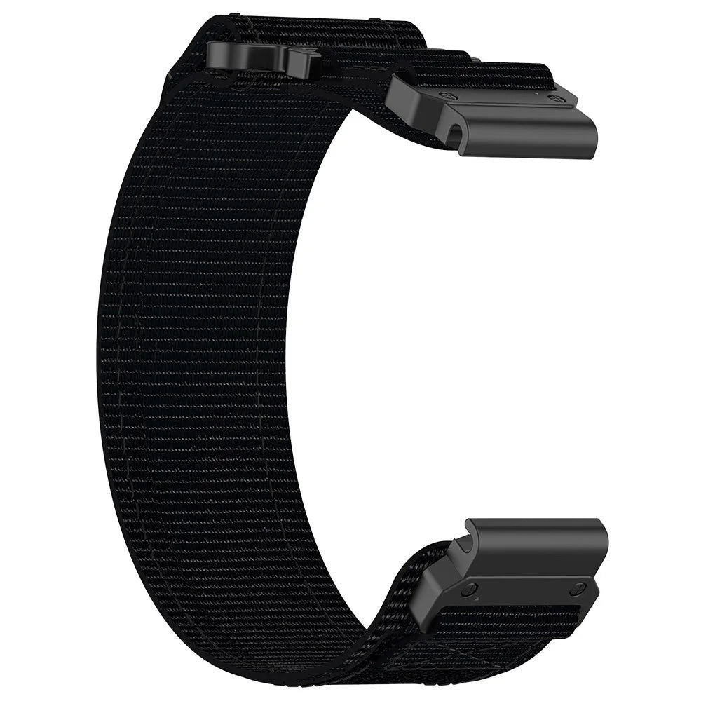 For Garmin Fenix 7 / Fenix 7 Pro 47mm / Instinct 2 Quickfit 22mm Magic Tape Watch Strap Nylon Wrist Band - Black - 2