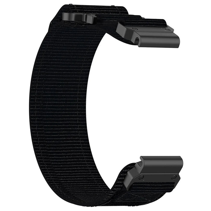 For Garmin Fenix 7X / 7X Pro 51mm / Instinct 2X / Quickfit 26mm Nylon Sticker Wrist Strap - Black - 2