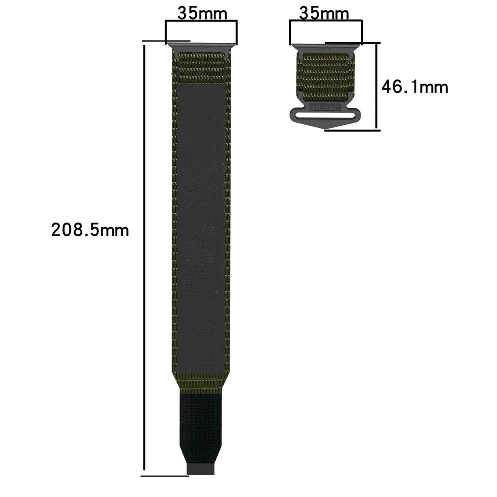 For Apple Watch Ultra 3 2 1 49mm / Series 11 10 46mm / 9 8 7 45mm / SE3 SE2 SE 6 5 4 44mm / 3 2 1 42mm Fastening Watchband Nylon Strap - Black - 6