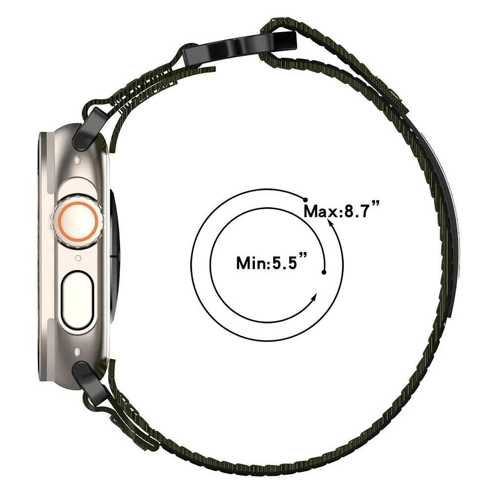 For Apple Watch Series 11 10 42mm / 9 8 7 41mm / SE3 SE2 SE 6 5 4 40mm / 3 2 1 38mm Nylon Band Sticky Magic Clasp Bracelet - Black - 7