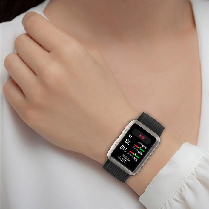For Huawei Watch D Replacement Wrist Band Adjustable Silicone Watch Strap - Dark Grey - 7