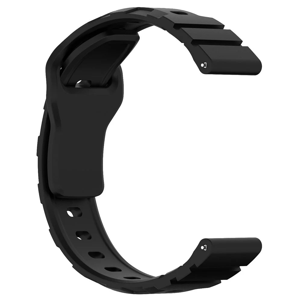 For Huawei Watch GT 4 46mm / 4 Pro / 4 41mm Silicone Watch Strap 22mm Armour Watch Band Replacement - Black - 3