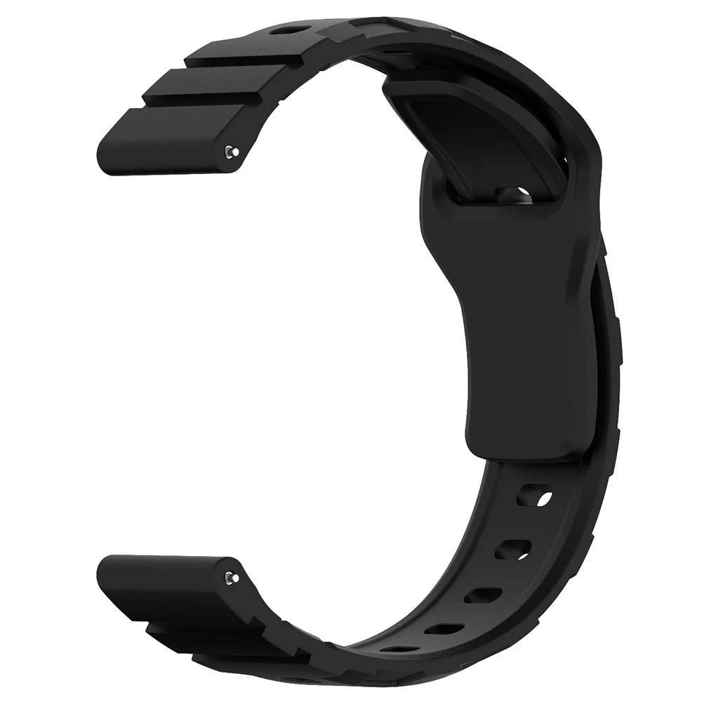 For Huawei Watch GT 3 42mm / GT 3 Pro 43mm Silicone Band 20mm Armour Watch Strap Replacement - Black - 4