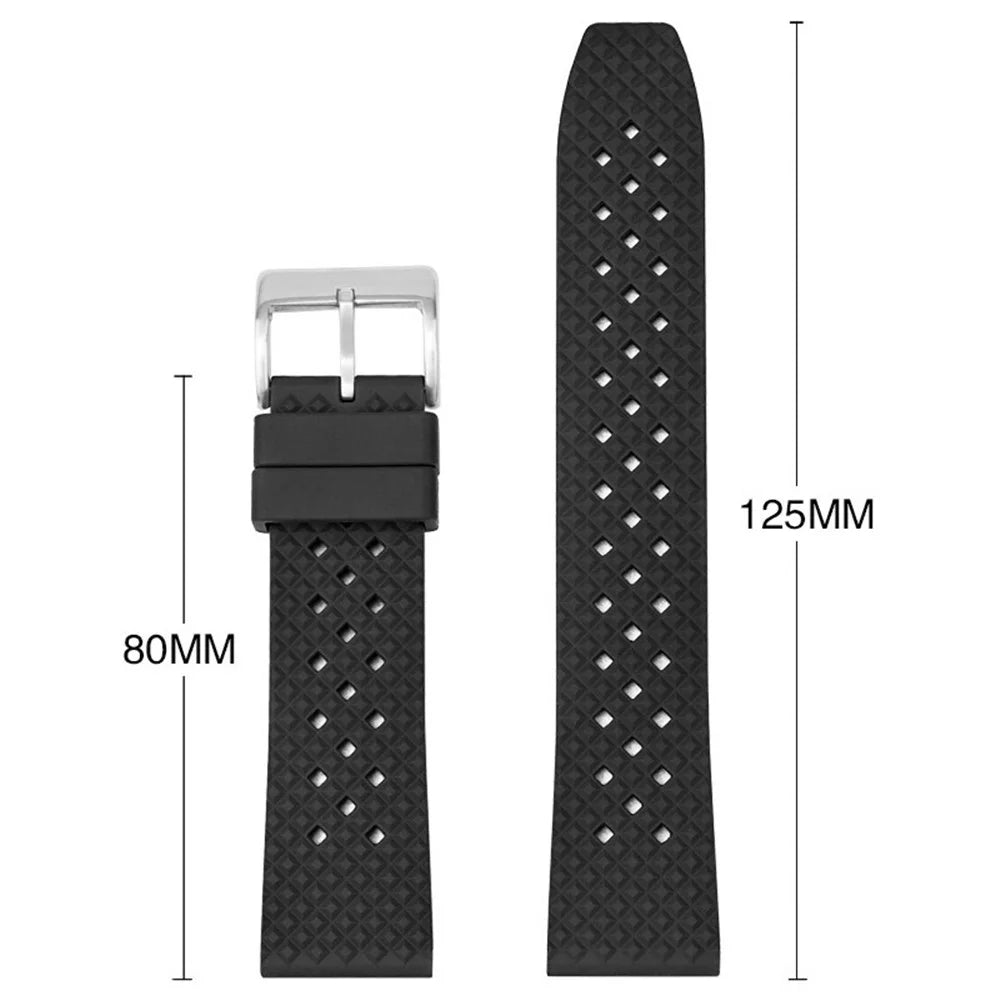 For Huawei Watch GT 4 46mm / 4 Pro Strap 22mm Fluorubber Watch Band - Black+Silver Buckle - 4