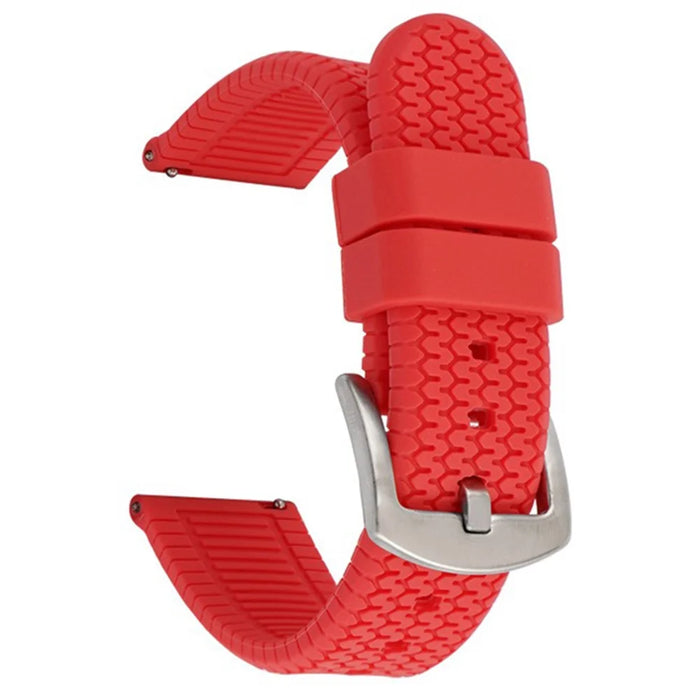 For Huawei Watch GT 4 46mm / 4 Pro / 4 41mm Rubber Watchband 22mm Replacement Strap - Red+Silver - 1