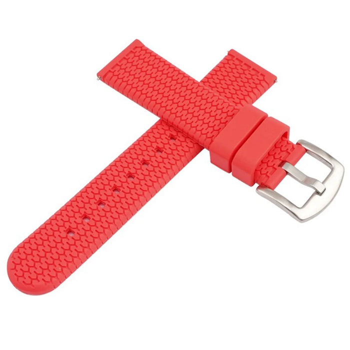 For Huawei Watch GT 4 46mm / 4 Pro / 4 41mm Rubber Watchband 22mm Replacement Strap - Red+Silver - 2