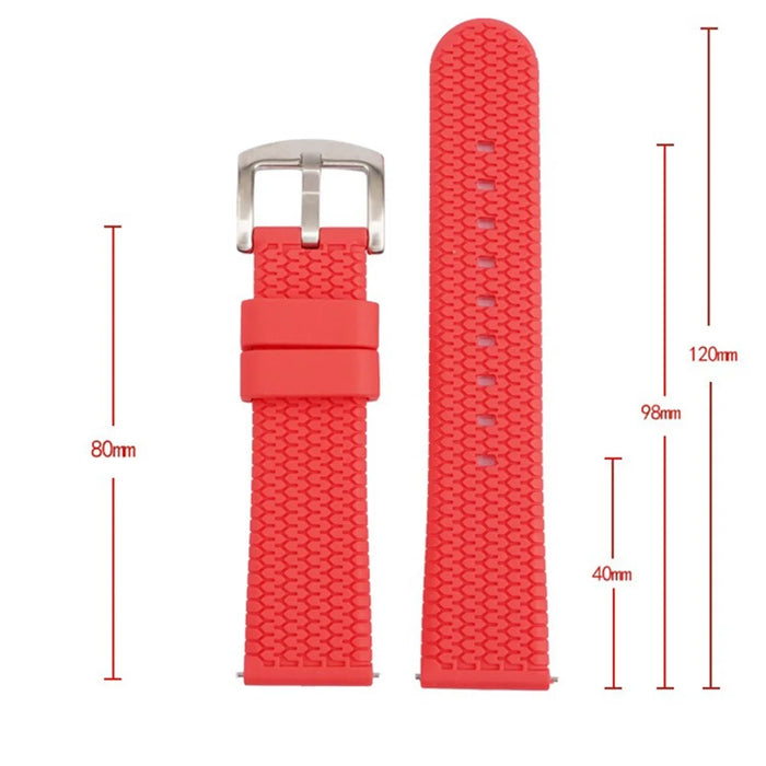 For Huawei Watch GT 4 46mm / 4 Pro / 4 41mm Rubber Watchband 22mm Replacement Strap - Red+Silver - 4