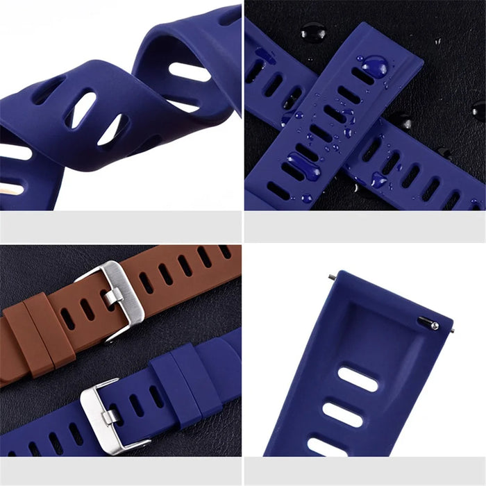 For Huawei Realme Samsung Xiaomi Smart Watch Silicone Strap 22mm Wrist Band Replacement - Blue - 2