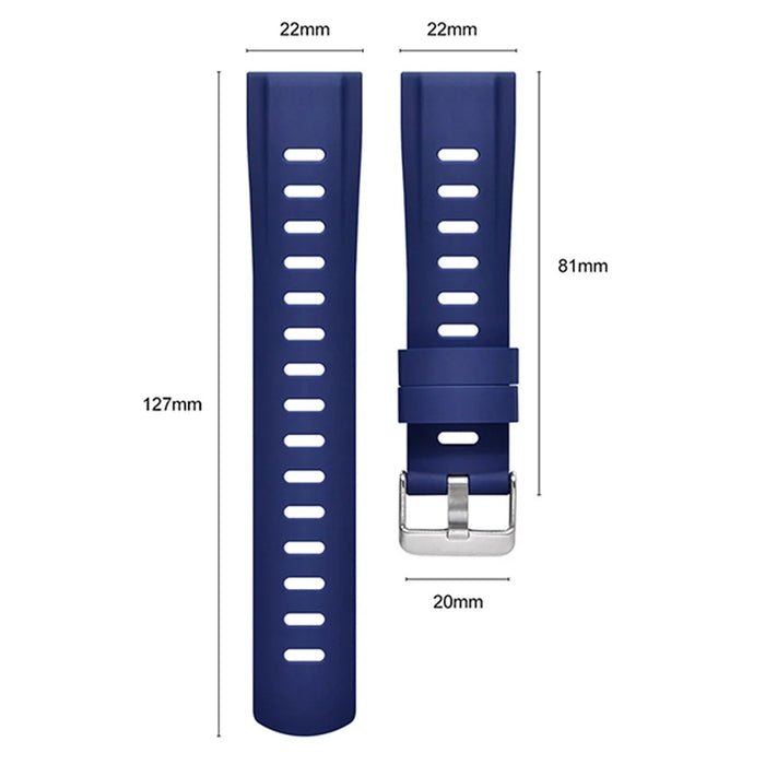 For Huawei Realme Samsung Xiaomi Smart Watch Silicone Strap 22mm Wrist Band Replacement - Blue - 4