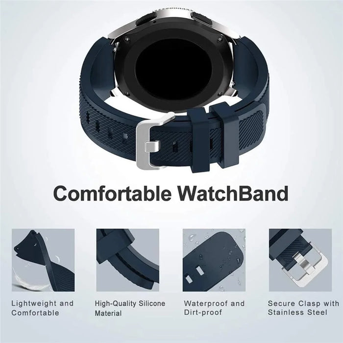 For Huawei Watch Watch 4 / GT 4 46mm / 4 Pro Replacement Strap 22mm Silicone Watch Band - Dark Blue - 3